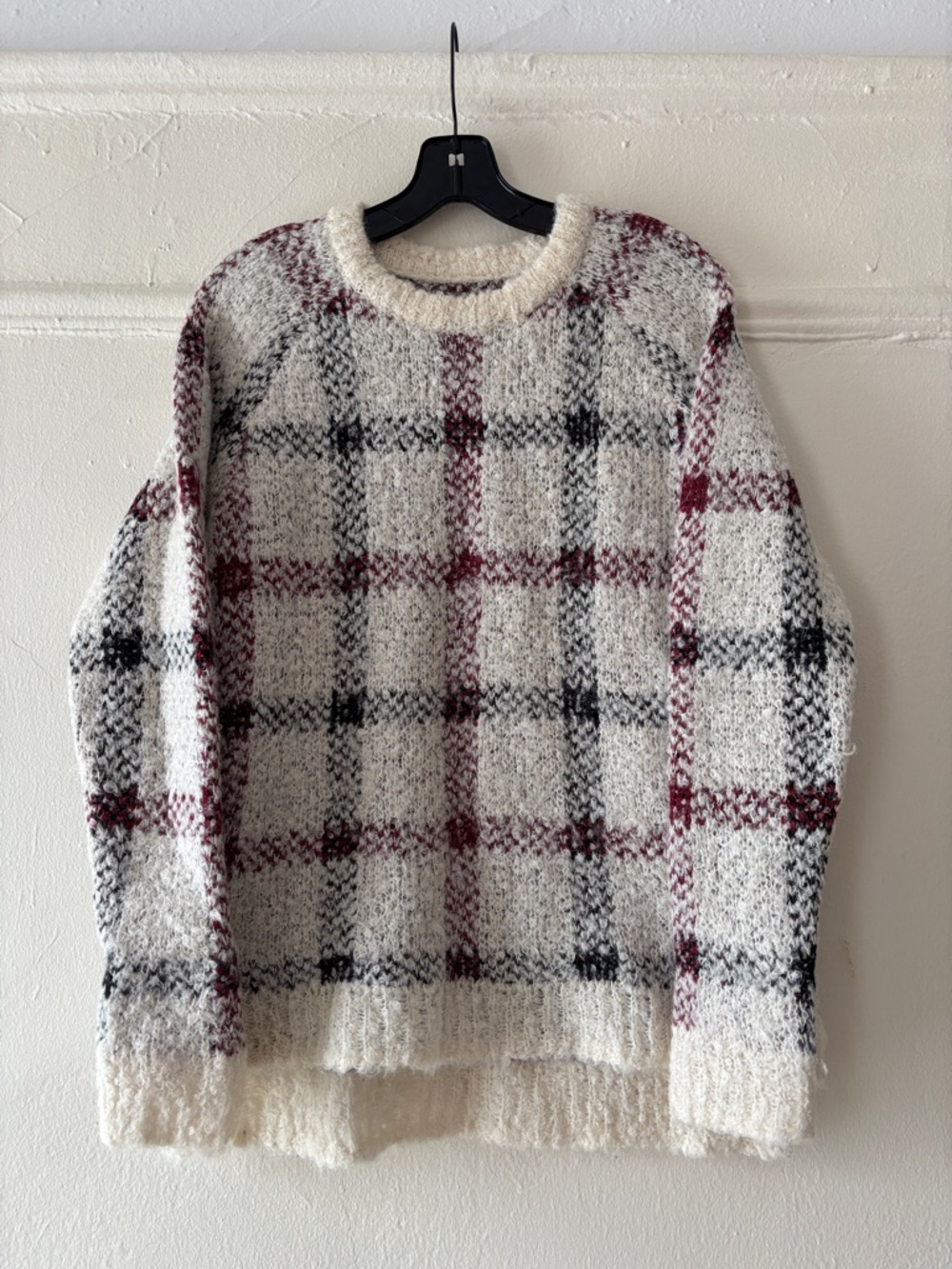 Vintage Plaid Knit Sweater Reversible